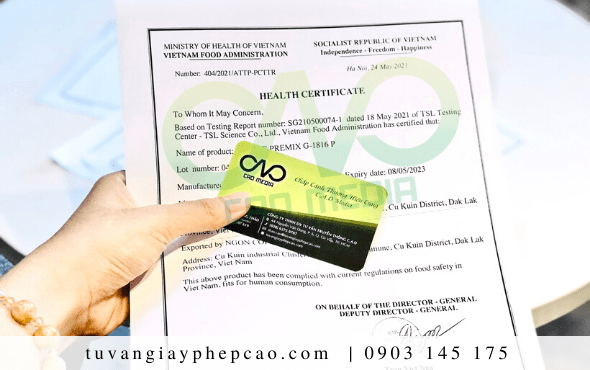 Hướng dẫn nộp Health Certificate bún khô qua mạng điện tử