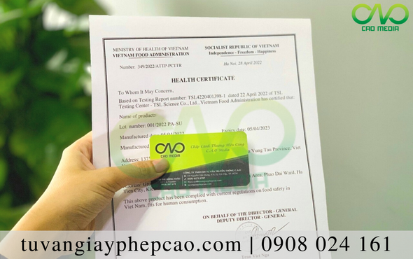 Thủ tục xin giấy chứng nhận y tế cho nem chua chuẩn xác