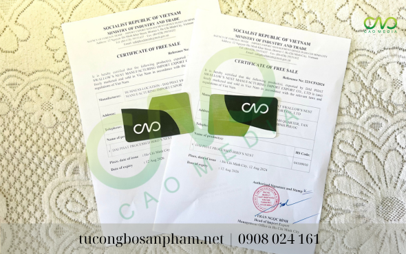 Certificate of Free Sale yến tinh