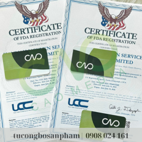 Mẫu giấy chứng nhận FDA xuất khẩu thực phẩm bổ sung (Ảnh CAO Media)